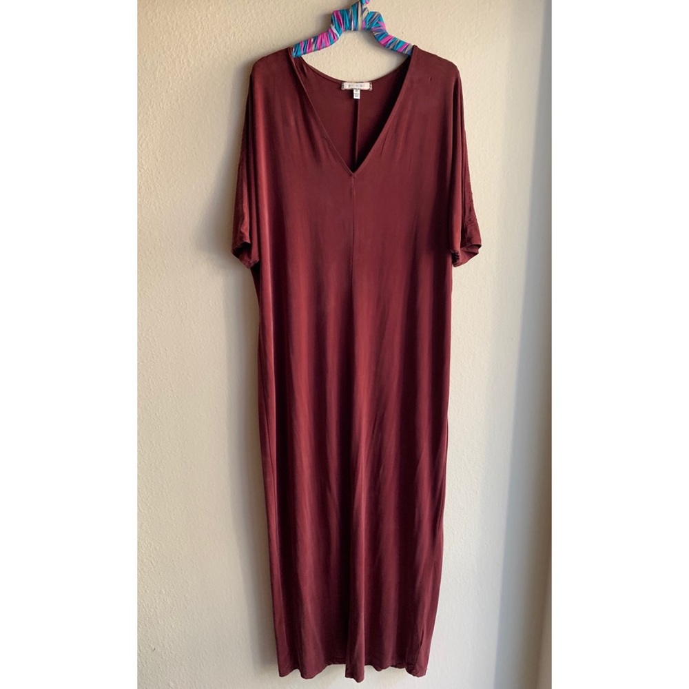 Anthropologie eri + ali Stretchy Maroon Maxi Dress